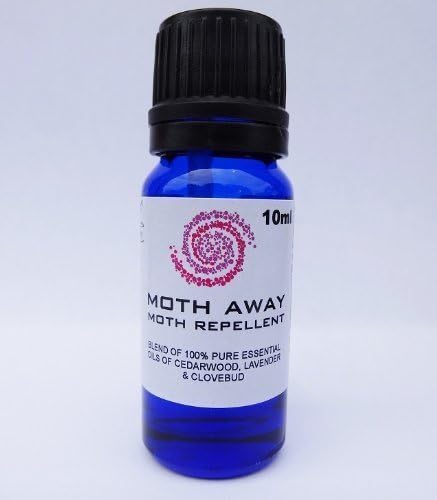 Moth Away Moth Repellent (100% Essential Oils Blend) 10ml Made in UK by Shiny Rose