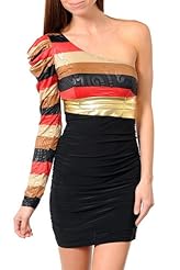 Sexy Ruched Polyester/Spandex Puff Sleeves Mini Dress 