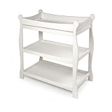 Badger Basket White Sleigh Style Baby Changing Table