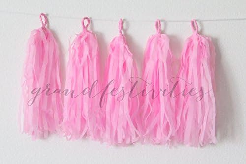5x Tissue Paper Tassel Garland DIY KIT Pink Party Decor Party Banner Farm Party Garland Tissue Tassels Balloon Tassels Paper Banners
