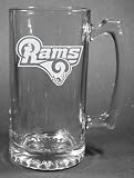 NFL St. Louis Rams Laser Etched 27oz Glass Beer Mug