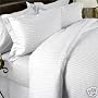1200 Thread Count 4pc Olympic Queen Bed Sheet Set 100% Egyptian Cotton, Sateen Stripe, Deep Pocket, 1200 TC, Stripe White - By The Sheet & Duvet Store