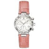 Accutron Women's Chamonix Diamond Chronograph Orange Leather Watch #26R10