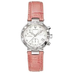 Accutron Women's 26R10 Chamonix Diamond Chronograph Orange Leather Watch