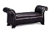 Kitchen & Housewares : Black leather Like Vinyl Accent Bench w Cappuccino Legs