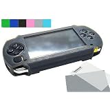 Silicon Skin Protective Cover for Sony PSP Console Playstation + Clear Screen Protector + Cloth to clean your PSP