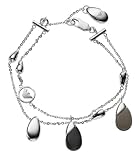 Emporio Armani ladies sterling silver grey mother of pearl multi drop bracelet