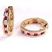 1/2 Carat Channel Set Diamond & Ruby Earrings in 14k Yellow Gold (with Safety Lock)