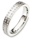 4mm modern white gold diamond wedding band ring (0.46cts diamonds 14K Gold)