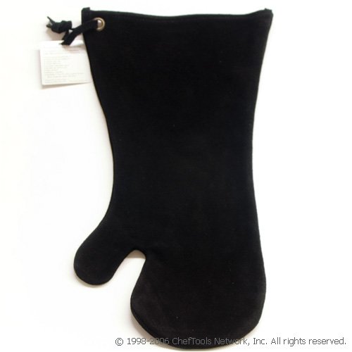 LamsonSharp Black Leather Oven Mitt - 17-Inch