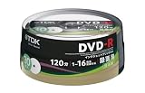 TDK 録画用DVD-R 1-16X ホワイトワイドプリンタブル 日本製 30枚スピンドル DR120PWC30PNの画像
