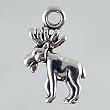 Tiny & Cute Sterling Silver Moose Charm, #2623