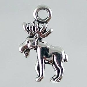 Tiny Moose Charm in Sterling Silver, #2623