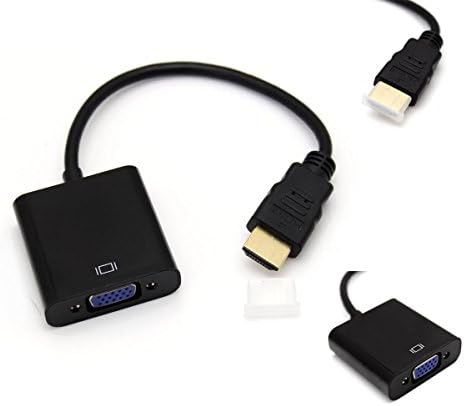 Gold-Plated Active HDMI Male to VGA Female Adapter - 8Inch/20CM - Black