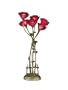 Dale Tiffany TT101258 6-Stem Red Rose Table Lamp, Antique Brass and Blown Glass Shade