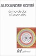 Du monde clos � l'univers infini