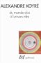 Du monde clos � l'univers infini