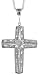 Sterling Silver 3 1/8 (79 mm) Diamond Cut Cross Pendant