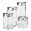 4-pc. Cylinder Jar with Stainless Steel Lid Set