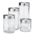 4-pc. Cylinder Jar with Stainless Steel Lid Set
