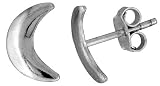 Tiny Sterling Silver Half Moon Stud Earrings
