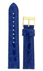 Watchband Genuine Crocodile 22mm Blue