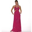 Formal Evening Gown. Beaded Stretch Dress in Fuschia for Prom, Party, Wedding by Sean Collection (20021)
