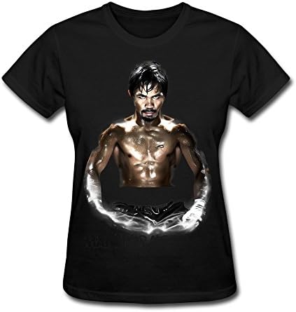 LVHUAN Womens Manny Pacquiao Angry Tshirts Size S Black