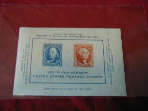 100th Anniversary of United States Postage Stamps 1947