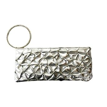Set A Shopping Price Drop Alert For Silver Ruffle Rhinestone Bracelet Clutch Wristlet