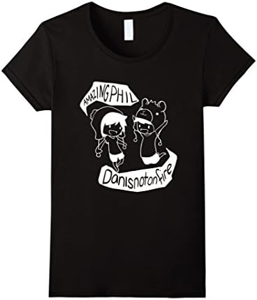 Women's amazing Phil and Dan is not on fire T Shirt Large Black
