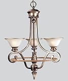 San Marino Collection Chandelier In Monterrey Beige With Silver Finish - 3 Bulbs