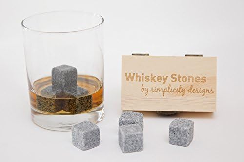 Granite Whiskey Stones Boxed Gift Set for Whiskey, Scotch or Rye By Simplicity Designs