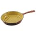 NapaStyle Enamel Cast Iron 11.5-Inch Round Grill Pan, Terra Cotta with Mustard Interior (50220)