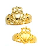 Beautiful! 14k Yellow-gold High-polish Women's or Men's Claddagh Ring