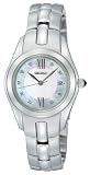 Seiko Women's SXDB85 Silver-Tone White Mother Of Pearl Dial 9 Diamonds Dress Watch