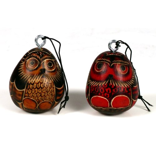 Wholesale Pack (6) Six 3″ Owl Gourd Hand Carved Nature Ornaments Peru Decorations Wholesale Pack (6) Six 3″ Owl Gourd Hand Carved Nature Ornaments Peru Decorations