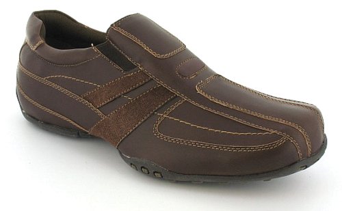 Mens Brown Elasticated Casual Slip On Shoes - Brown - UK 9-13