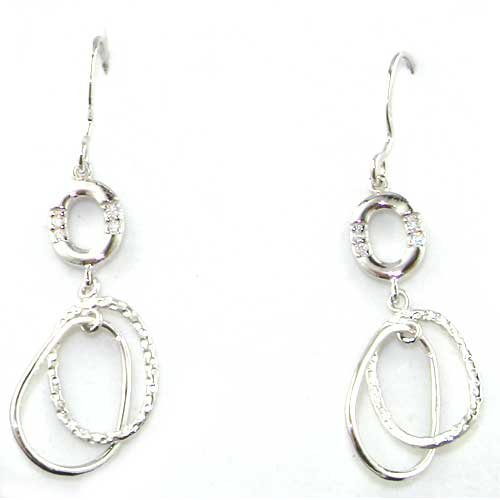 Luxury Elegant Ladies Solid Sterling Silver Unusual Looped Drop Earrings – Ideal for Christmas, Birthday, Anniversary, Valentines Day or Mothers Day Gift