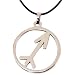 Zodiac Sign Necklace Sagittarius Pendant Stainless Steel on Rubber Cord By Bucasi