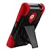 Reiko Silicone Protector Cover with Kickstand for Nokia Lumia 520/521 - Retail Packaging - Black/Red