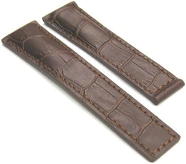 Leather Strap for Deployment 18/22 Tag Heuer Carrera Brn#3a