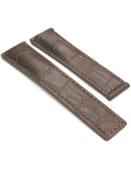 Deployment Leather Strap Band for Breitling 18/22 Brown #3a