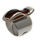 Sterling Silver Tides Collection Adjustable Cherry Amber Ring