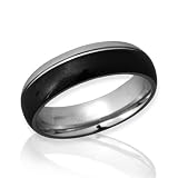 Schwarzer teilpolierter Unique Titanring - TR-116 Preisvergleich