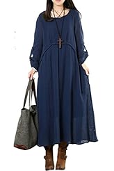 Cotton/Linen High-Low-Hem Maxi Dress 