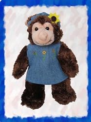 Chambray Sunflower Dress Outfit fits Webkinz L'il Kinz, Ty Beanie Babies, Fluff Factory and Teenies Teddies