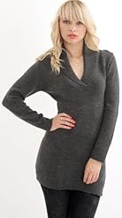 V-neck Acrylic/Knit Jumper/Mini Dress 
