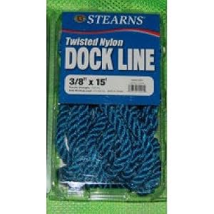 Stearns Twisted Nylon Dock Lines (White, 3 8x 15') by