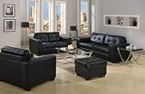 Black Leather Sofa & Loveseat Living Room Set